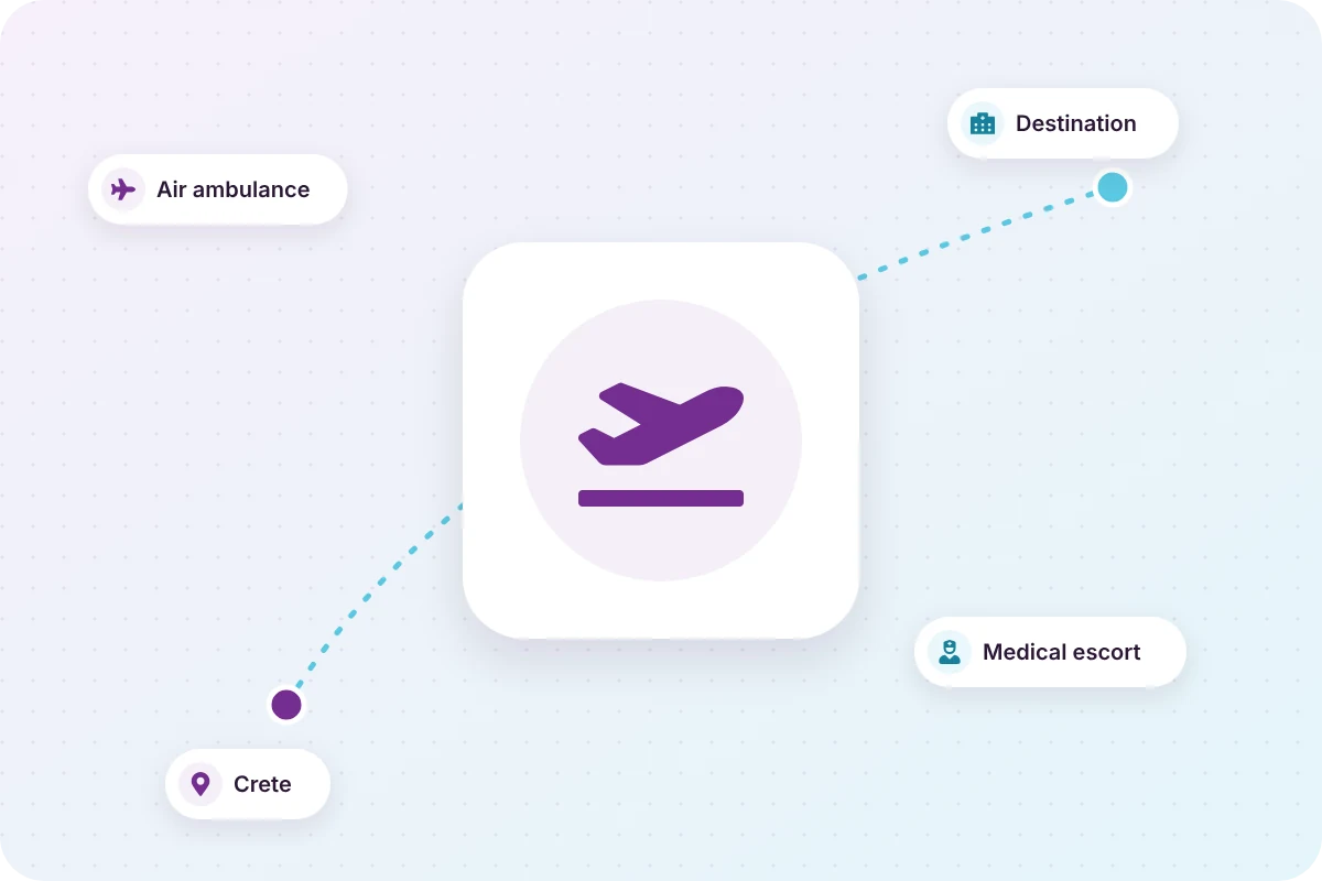 Air ambulance and medical repatriation from Crete